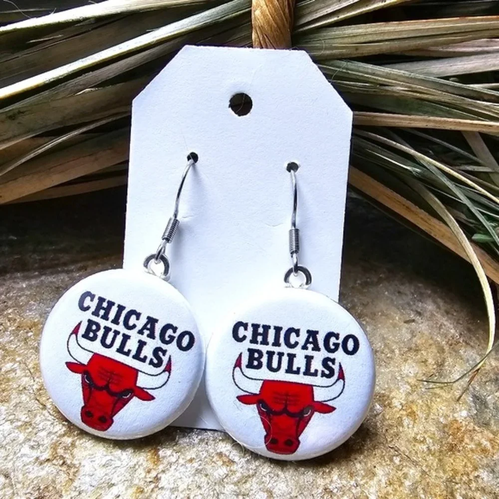 Chicago Bulls Earrings NBA Basketball Da Bulls Michael Jordan Fashion Jewelry